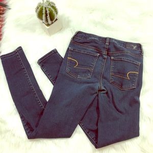 american eagle | dark super stretch jegging 00 reg